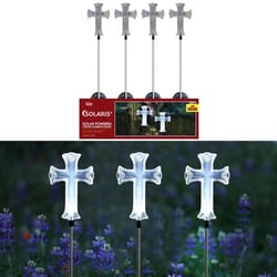 Alpine White Plastic 34 in. H X 3.5 in. L X 0.8 in. W Cross Outdoor Garden Stake