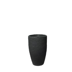 Algreen Products Athena 25 in. H X 15 in. D Polyethylene Double wall Planter Black