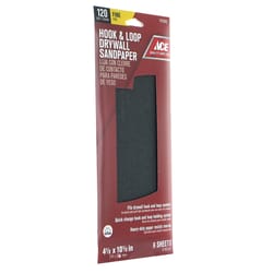 Ace 10-1/2 in. L X 4-1/2 in. W 120 Grit Silicon Carbide Drywall Sanding Sheet 6 pk