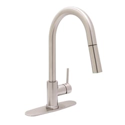 Huntington Brass Euro Arc One Handle Satin Nickel Pull-Down Kitchen Faucet