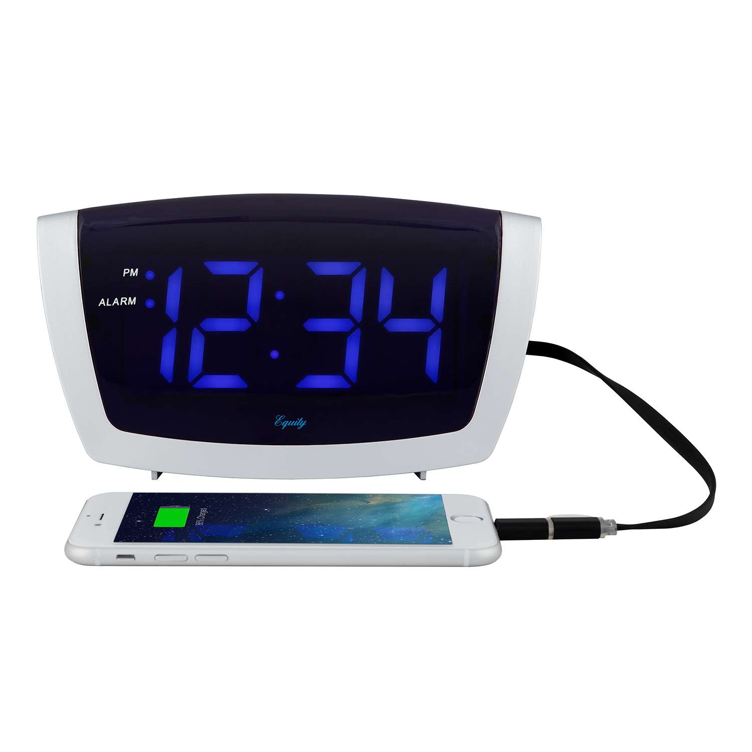 La Crosse Technology Equity 2 in. Silver USB Alarm Clock LED Battery