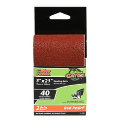 Gator 21 in. L X 3 in. W Aluminum Oxide Sanding Belt 40 Grit Extra Coarse 2 pc