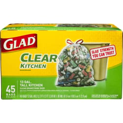 Glad 13 gal No Scent Tall Kitchen Bags Drawstring 45 pk