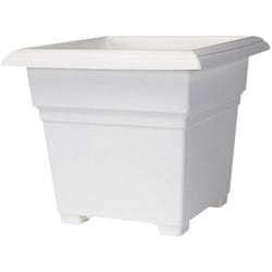 Novelty 13 in. H X 14 in. W X 14 in. D Plastic Countryside Tub Patio Planter White