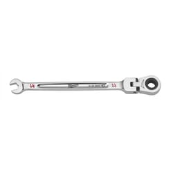 Milwaukee MAXBITE 1/4 in. X 1/4 in. 12 Point SAE Flex Head Combination Wrench 0.61 in. L 1 pc