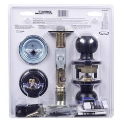 Brinks Commercial Matte Black Knob and Deadbolt Set 2 in.