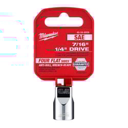 Milwaukee 7/16 in. S X 1/4 in. drive S SAE 6 Point Standard Socket 1 pc