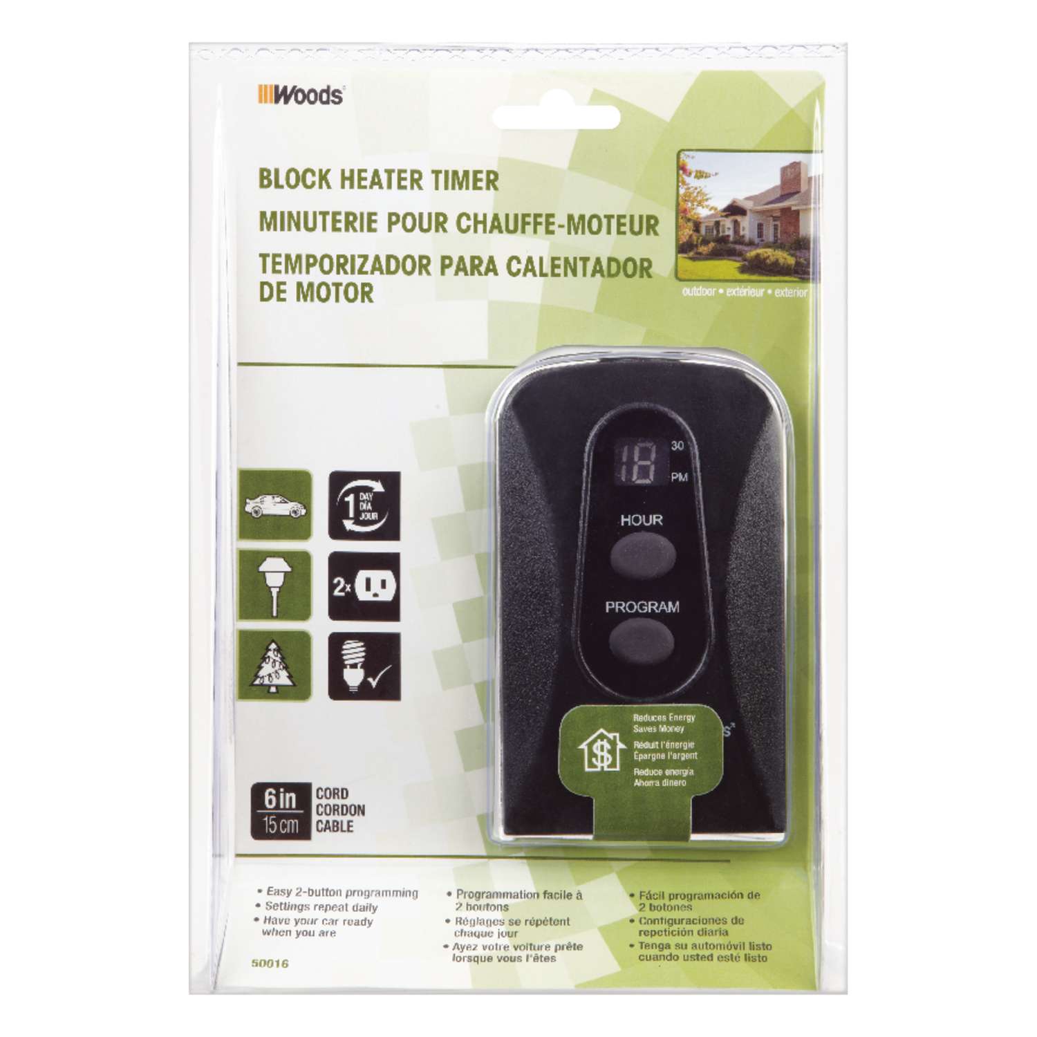 Woods Outdoor Block Heater Timer 125 V Black Ace Hardware