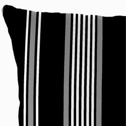Jordan Manufacturing Black/White Stripe Polyester Toss Pillow