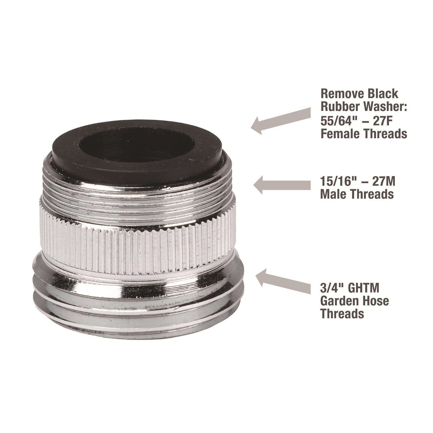 55/64 in. 27M or 3/4 in. GHTM Clamp-On Garden Hose Aerator Adapter 55/64 in. 27M or 3/4 in. GHTM Clamp-On Garden Hose Aerator Adapter