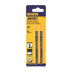 Irwin Marathon 4 in. Carbon Steel U-Shank Jig Saw Blade 6 TPI 2 pk