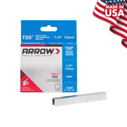 Arrow T50 3/8 in. W X 1/2 in. L 18 Ga. Flat Crown Heavy Duty Staples 1250 pk