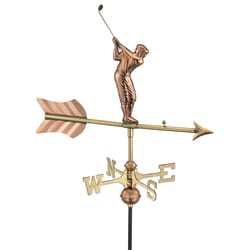 Good Directions Polished Brass/Copper 28 in. Golfer Weathervane For Garden Pole