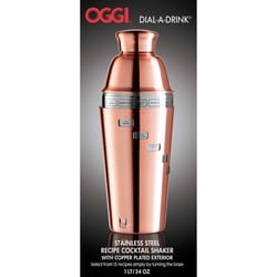 OGGI Dial a Drink 34 oz Copper Stainless Steel Cocktail Shaker