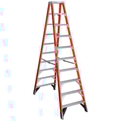 Werner 10 ft. H Fiberglass Step Ladder Type IAA 375 lb. capacity