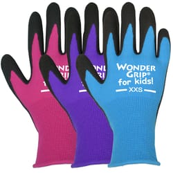 Nicely Nimble Wonder Grip Child's Palm-Dipped Gardening Gloves Assorted XXS 3 pk