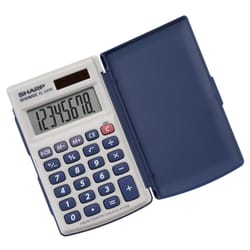 Sharp Blue/Gray 8 digit Solar Powered Pocket Calculator
