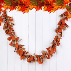 Glitzhome 6 in. Plaid Garland Fall Decor