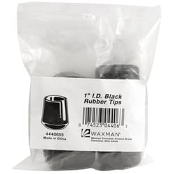 Softtouch Rubber Leg Tip Black Round 1 in. W X 1 in. L 4 pk