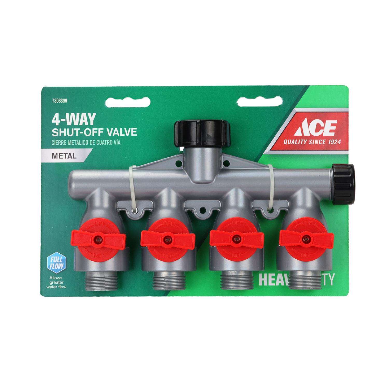 Gilmour 5/8 in. Polymer Threaded Male 4-Way Shut-off Valve