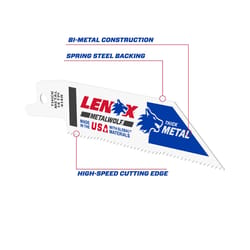 Lenox 4 in. Bi-Metal Reciprocating Saw Blade 14 TPI 5 pk