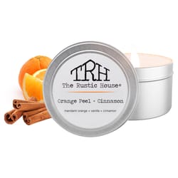 The Rustic House Silver Cinnamon/Orange Peel Scent Travel Candle 4 oz