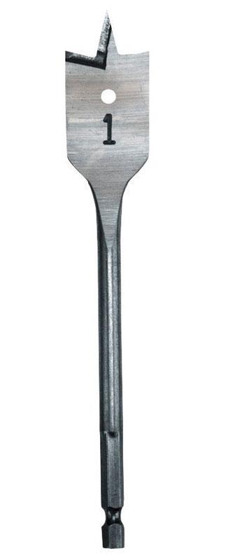Milwaukee 1-1/4 in. X 6 in. L Heat-Treated Steel Flat Boring Drill Bit Quick-Change Hex Shank 1 pc