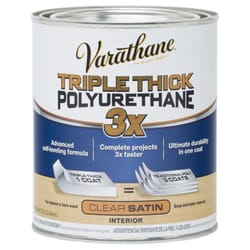 Varathane  Transparent  Satin  Clear  Water-Based  Polyurethane  1 qt. 