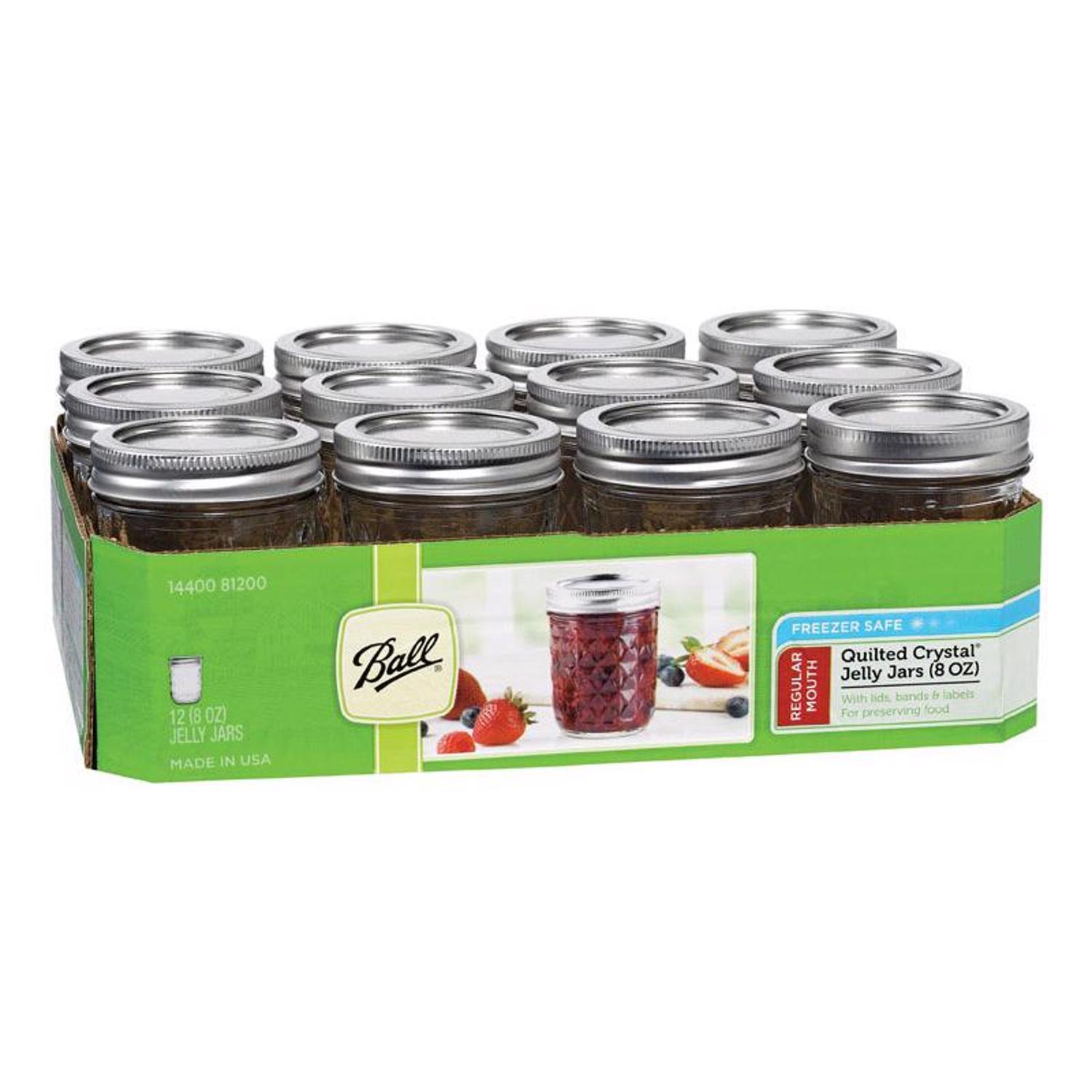 Ball Quilted Crystal Regular Mouth Jelly Jar 8 oz