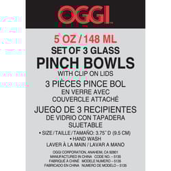 OGGI Clear Glass Pinch Bowls w/Clip Lid 4 oz