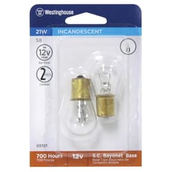 Westinghouse 21 W S8 Specialty Incandescent Bulb D.C. Bayonet Warm White 2 pk