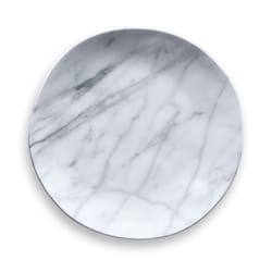 TarHong Gray/White Melamine Carrara Marble Dinner Plate 10.5 in. D 1 pc