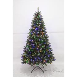 Celebrations 8 ft. Full LED 600 ct Frosted Aspen Fir Color Changing Christmas Tree