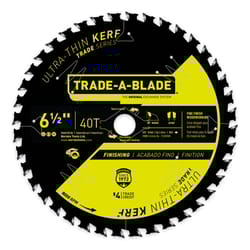 Trade A Blade 6-1/2 in. D X 5/8 in. Ultra Thin-Kerf Carbide Saw Blade 40 teeth 1 pk