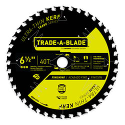 Trade A Blade 6-1/2 in. D X 5/8 in. Ultra Thin-Kerf Carbide Saw Blade 40 teeth 1 pk