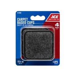 Ace Plastic Caster Cup Brown Square 1-7/8 in. W X 1-7/8 in. L 4 pk