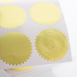 Bazic Products 2 in. H X 2 in. W Round Gold Gold Foil Notary/Certificate Seal Label 42 pk