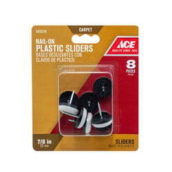 Ace Off-White 7/8 in. Nail-On Plastic Slide Glide 8 pk