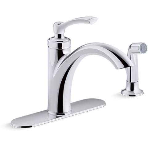 Sterling Passera One Handle Chrome Kitchen Faucet Side Sprayer Included ...