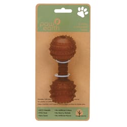 Boss Pet Paw Earth Brown Rubber EcoDumbells Dog Toy Large 1 pk