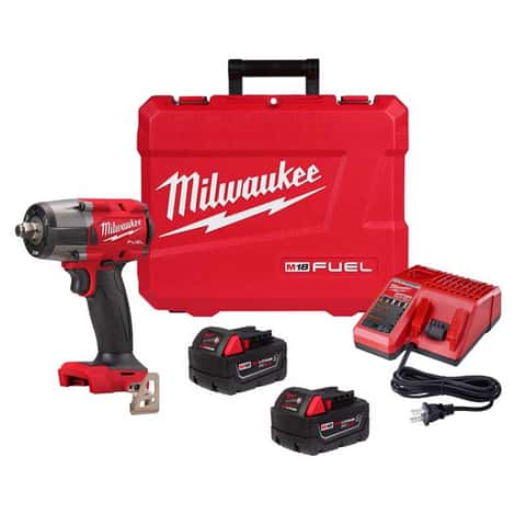 Milwaukee M18 FUEL 1 2 in. Cordless Brushless Mid Torque Impact Wrench Kit Battery Charger Mfr 2962 22R Ace Hardware