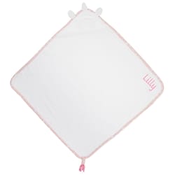 Stephen Joseph Pink/White Cotton Hooded Bath Towel 1 pc