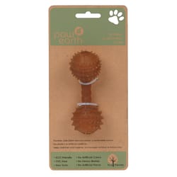 Boss Pet Paw Earth Brown Rubber EcoDumbells Dog Toy Small 1 pk