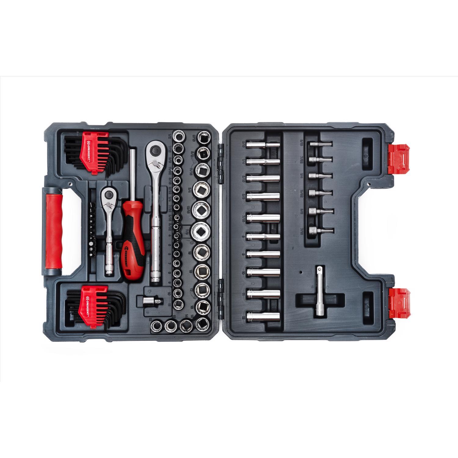 Crescent 1/4 and 3/8 in. drive SAE/Metric 6 and 12 Point Socket Wrench Set 84 pc Sansujyuku sansujyuku.com