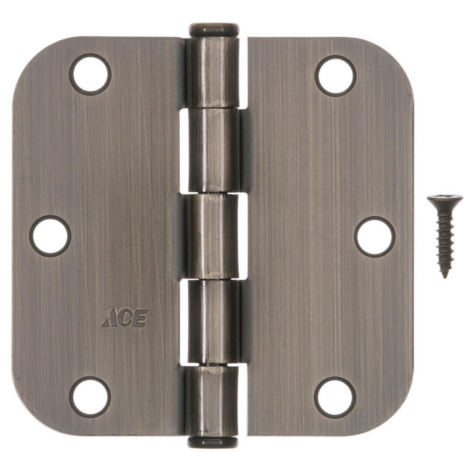 Ace 3-1/2 in. L Antique Brass Residential Door Hinge 3 pk - 01-3550-437 - Hardware Accessories  sku 01-3550-437