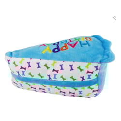 Multipet Assorted Birthday Cake Slice Plush Dog Toy 6 in. 1 pk