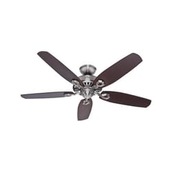 Hunter Builder 52 in. Brushed Nickel Brown Indoor Ceiling Fan