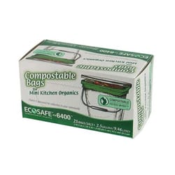 Eco-Safe Compostable 2.6 gal Trash Bags Twist Tie 25 pk