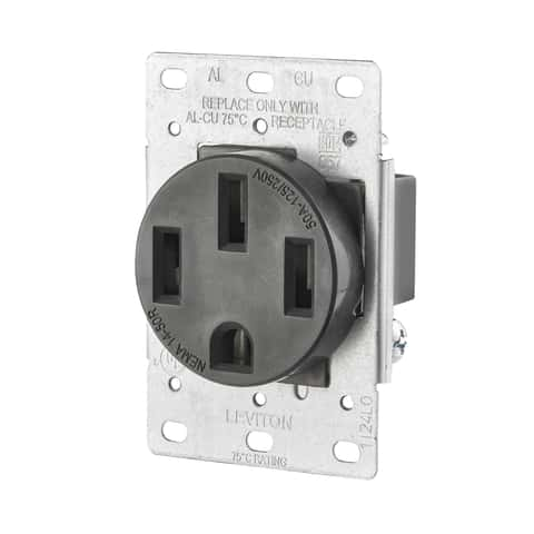 Leviton 50 amps 125/250 V Duplex Black Outlet 14-50R 1 pk - Ace