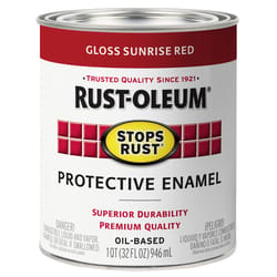 Rust-Oleum Stops Rust Indoor and Outdoor Gloss Sunrise Red Rust Prevention Paint 1 qt